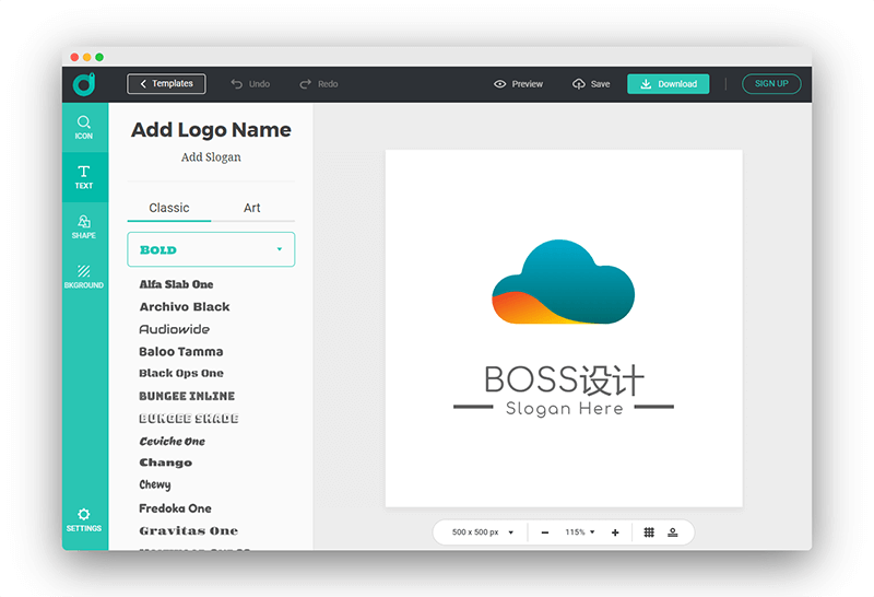 DesignEvo | 免费LOGO在线设计神器-Boss设计