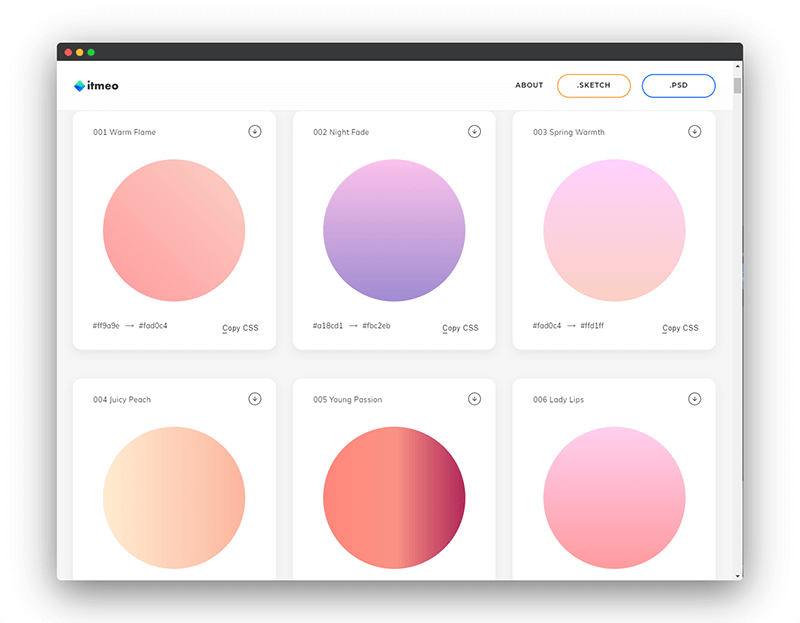 WebGradients | 设计师的色彩百宝箱，渐变色在线工具-Boss设计