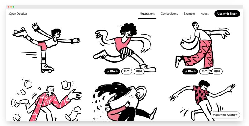 Open Doodles | 一套免费开源的手绘插图插画素材-Boss设计
