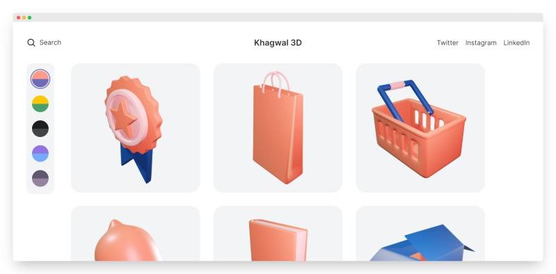 Khagwal 3D | 免费可商用的 3D 素材资源包-Boss设计