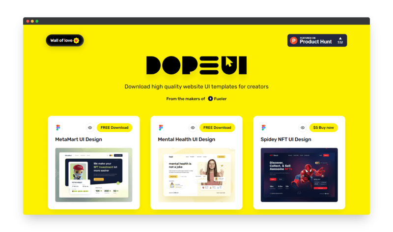 DopeUI | 国外免费高质量 UI 模板资源站-Boss设计