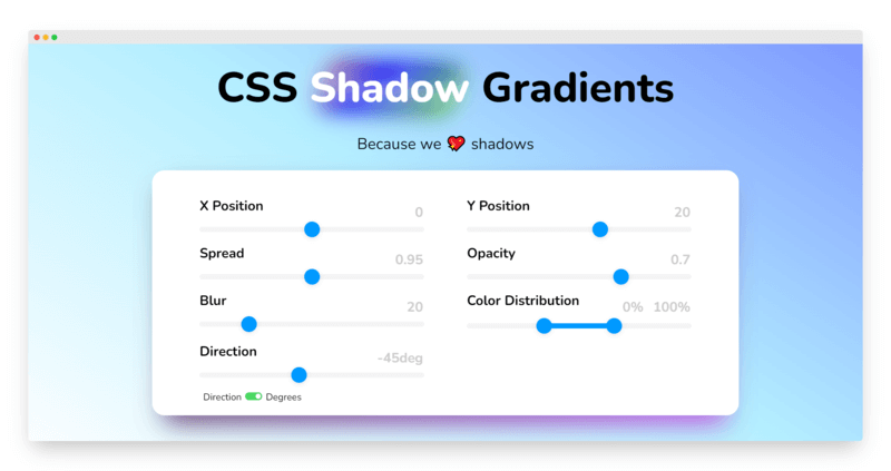 CSS Shadow Gradients | 在线创建渐变阴影效果的工具-Boss设计
