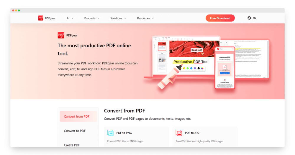 PDFgear | 高效的 PDF 在线工具，完全免费哦-Boss设计